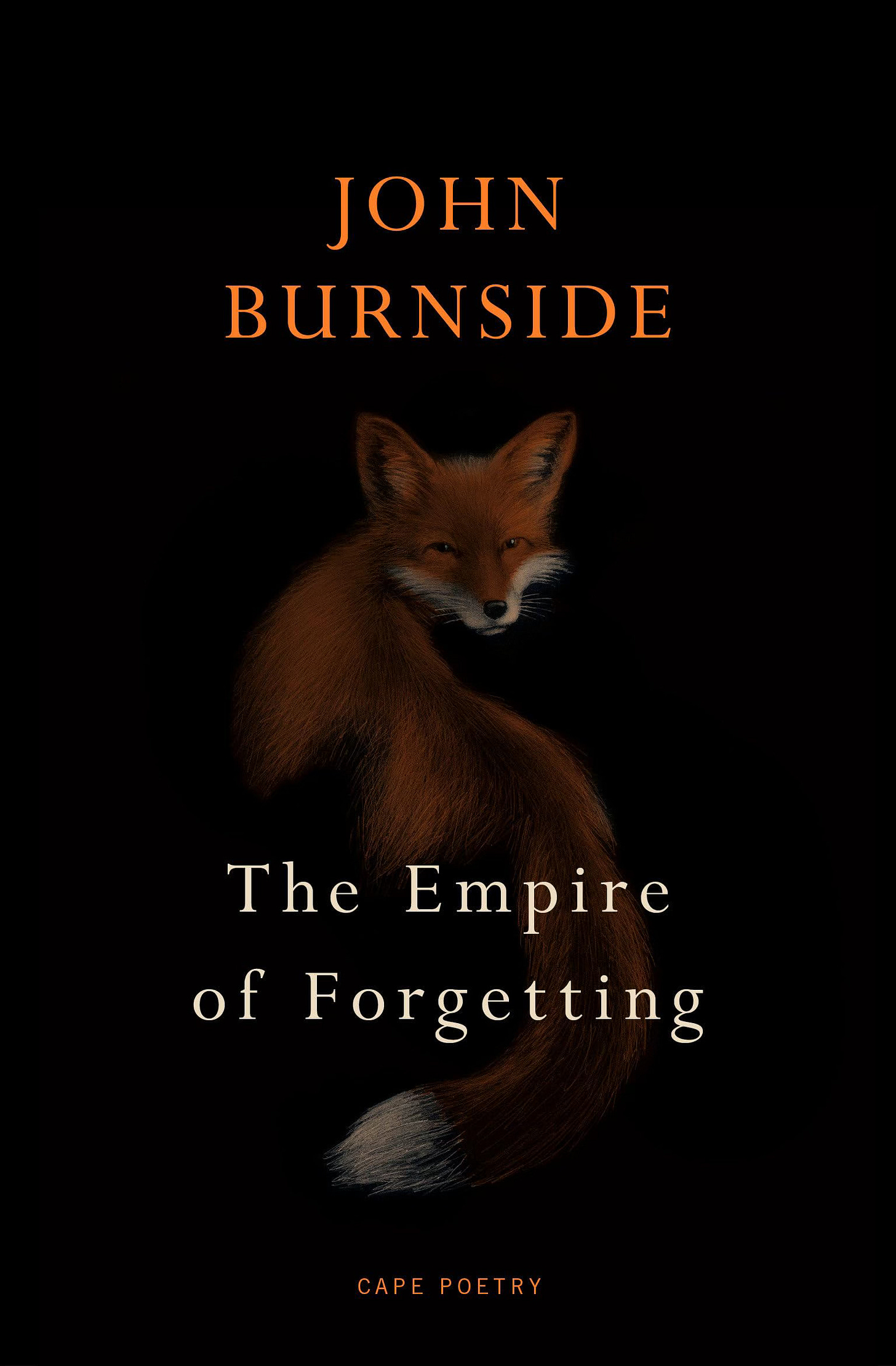 Book cover, black, with a picture of a fox
