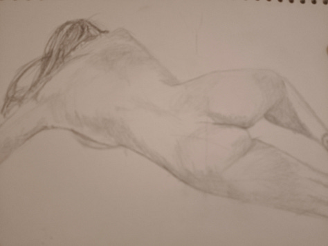 life drawings of a nude female