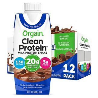 Orgain Clean Grass-Fed Protein Shake - Creamy Chocolate Fudge - 12ct, 1 of 11