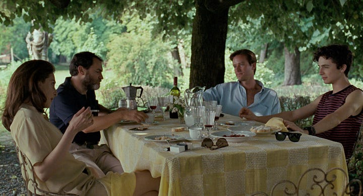 Two screenshots from the films Animatrix and Call Me by Your Name. Screenshots are showcasing greenery during summer.