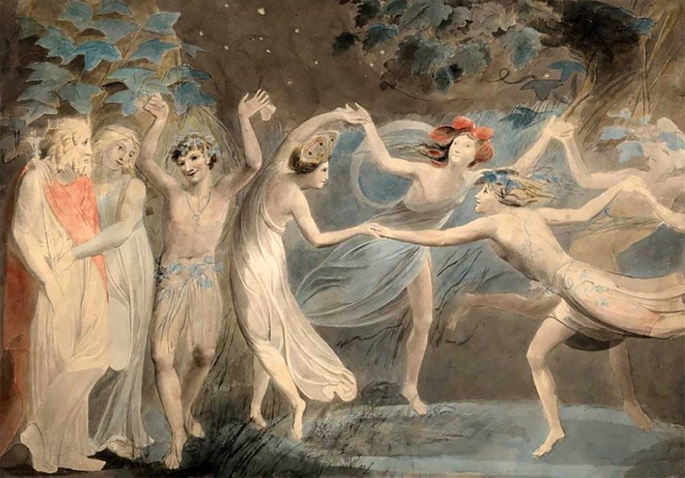 Titania and Puck, Fairies Dancing by William Blake Oberon 1798 Titania and Puck, Fairies Dancing by William Blake Oberon 1798
