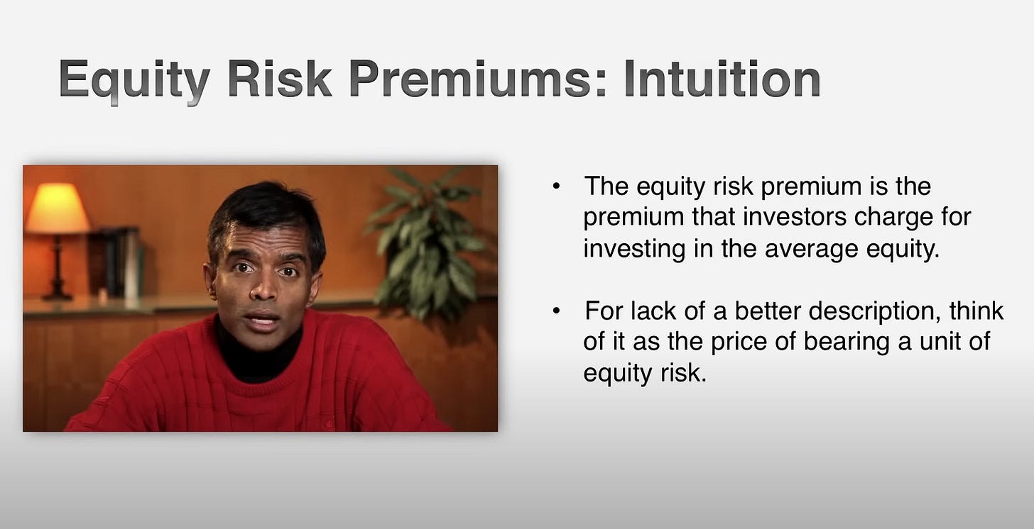 🏆Il concetto di Equity Risk Premium spiegato da Aswath Damoradan