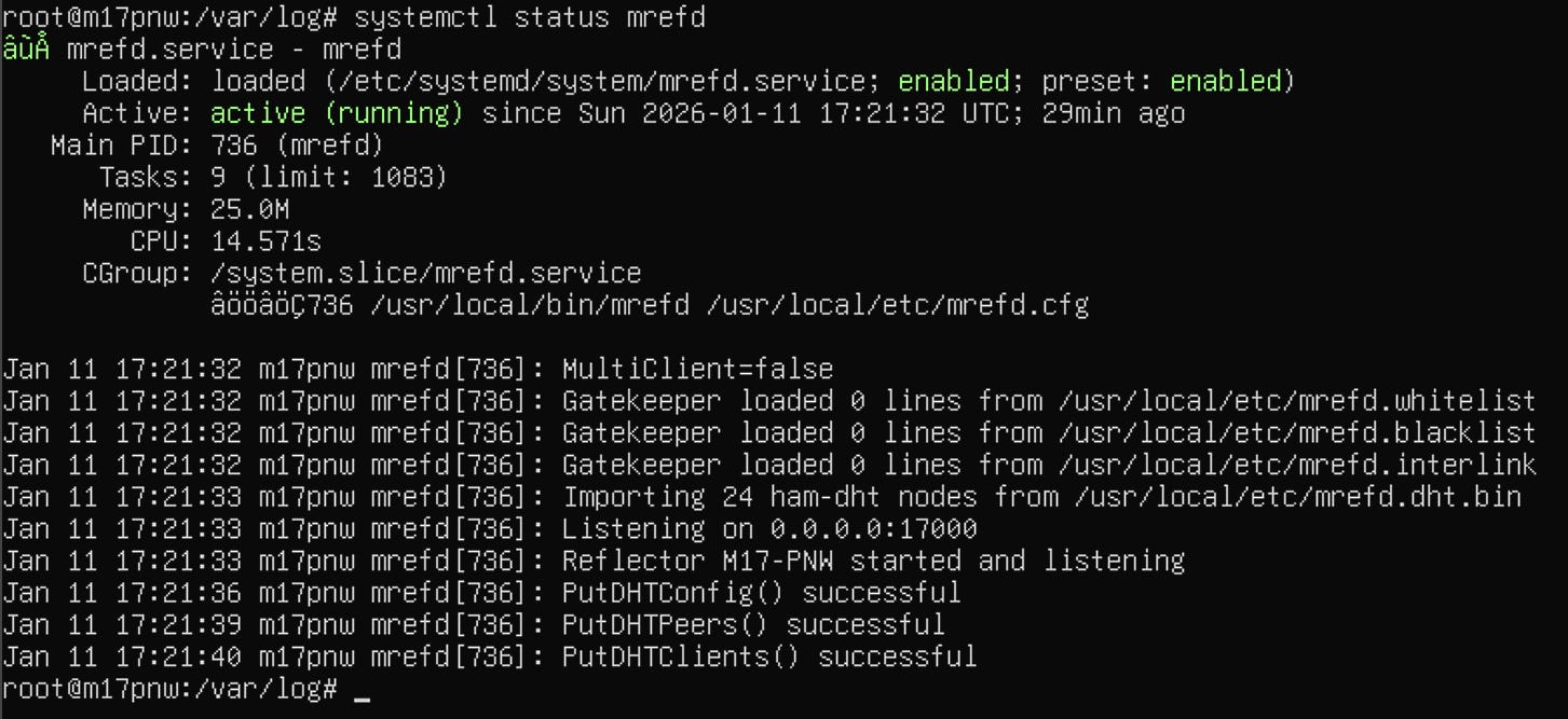 mrefd loaded and running
