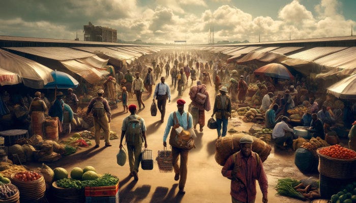 Zambia market illustration