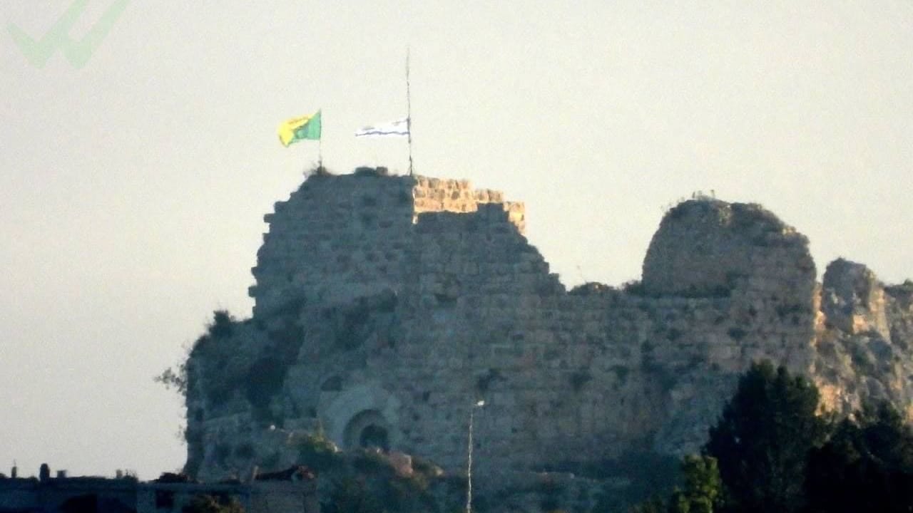 Israeli and Golani flags waving over Beaufort Ridge outpost, May 31, 2026. Israeli and Golani flags waving over Beaufort Ridge outpost, May 31, 2026.