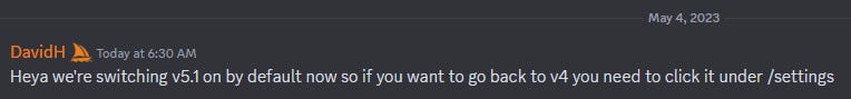David Holz announcement about V5.1 becoming default