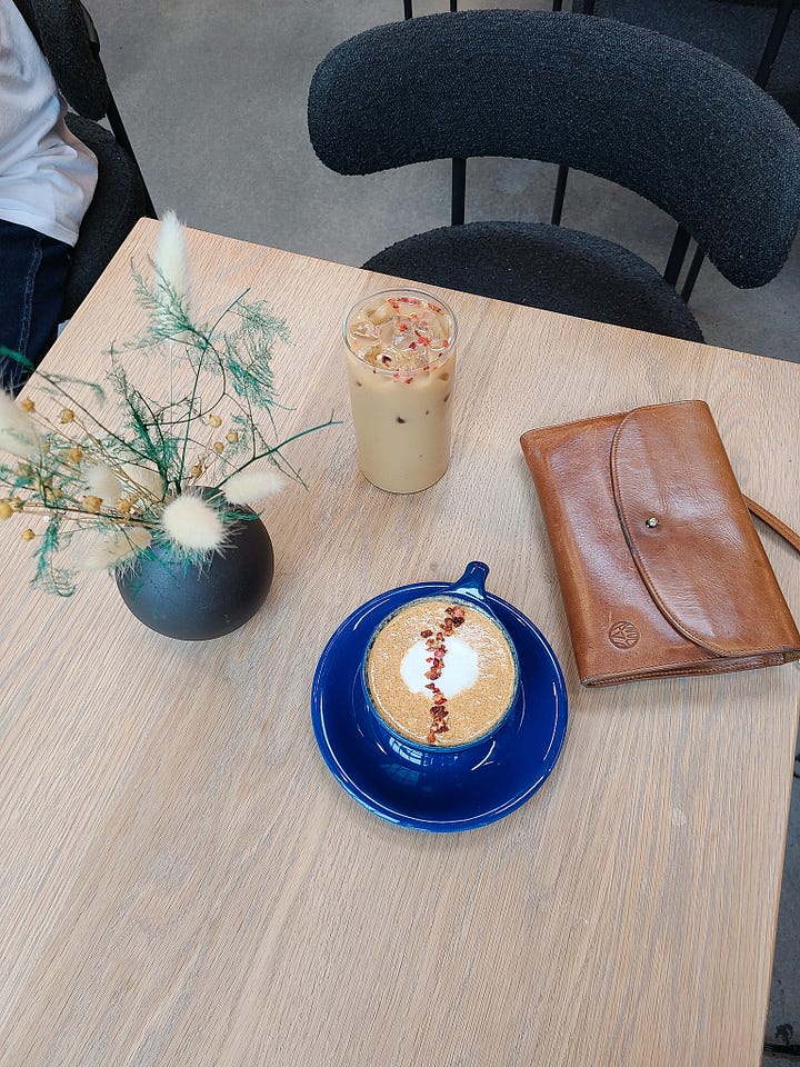 Hex Coffee spring seasonal strawberry buckwheat cappuccino and iced latte