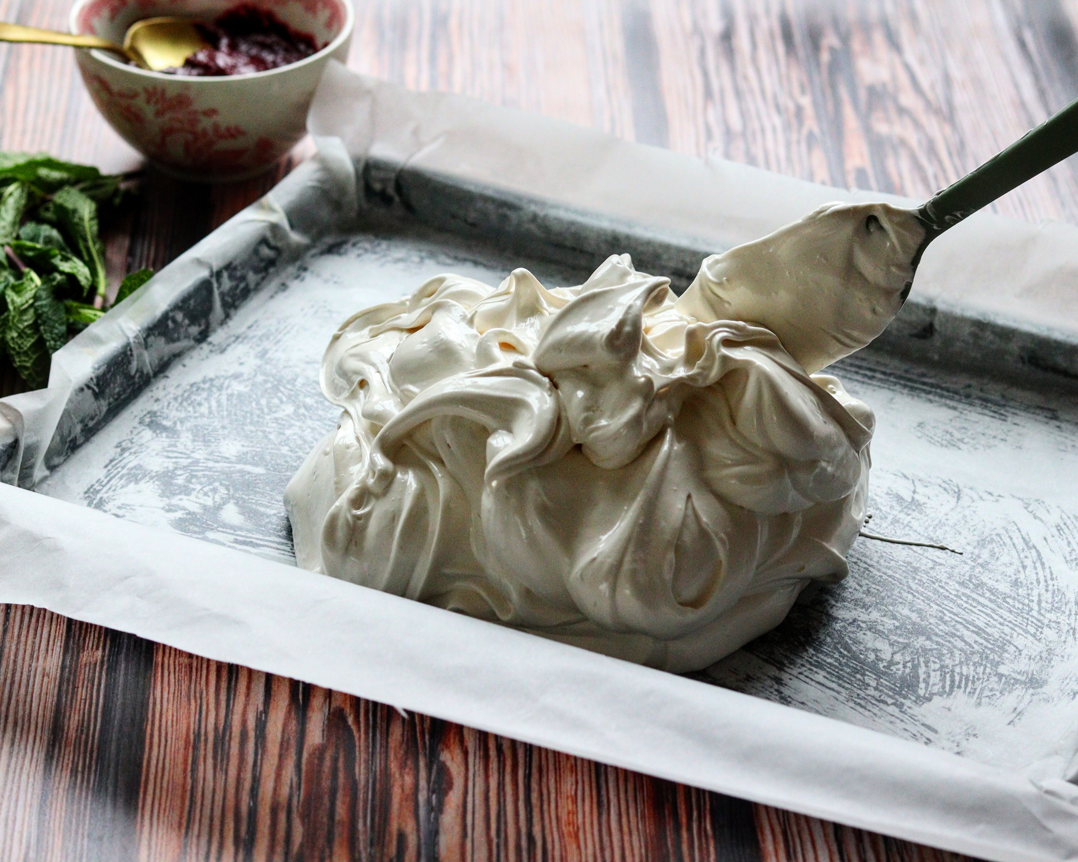 Blackcurrant and Lime Meringue Roulade - by Shell Plant