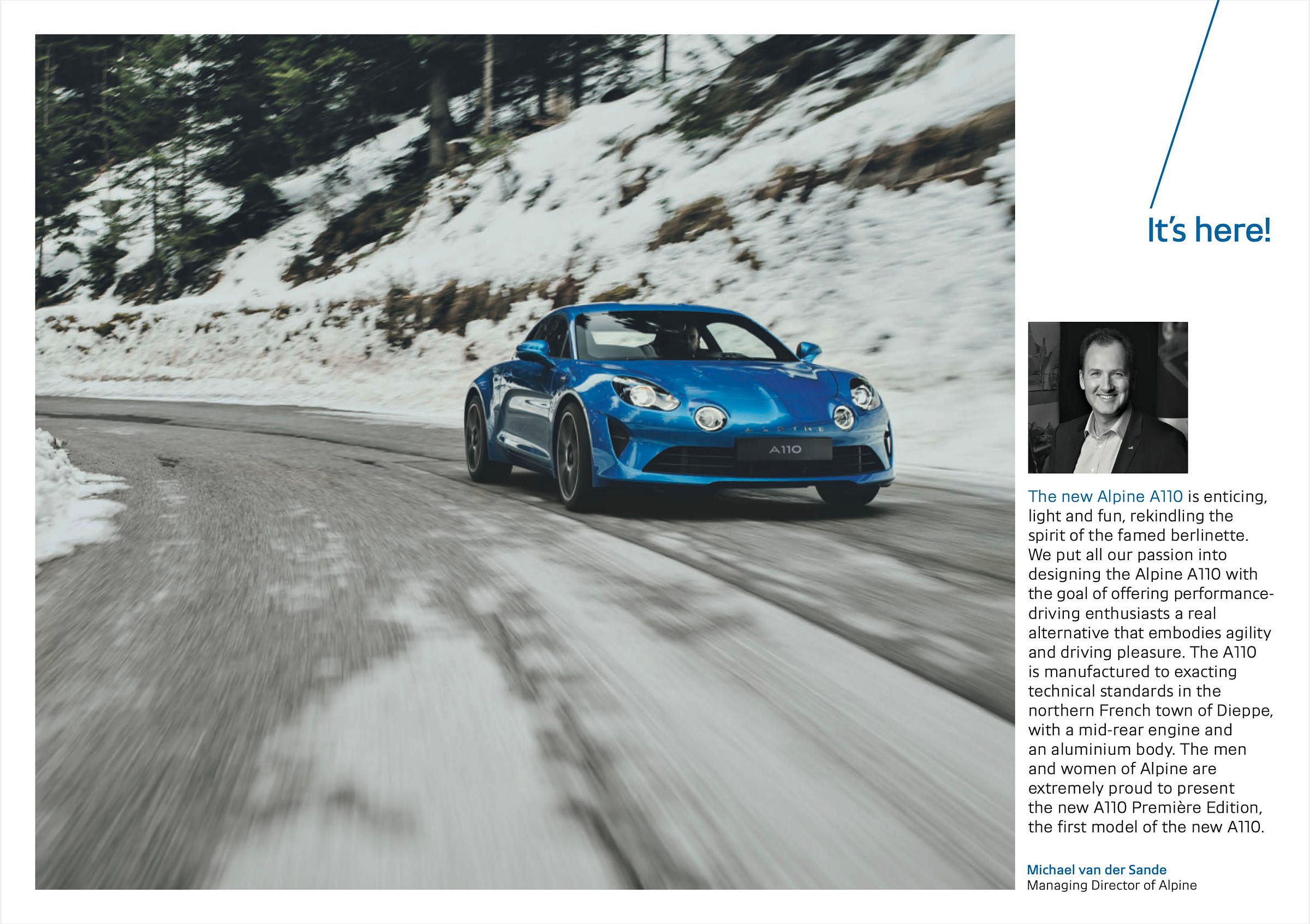 Alpine A110 Premiere edition 2017 brochure