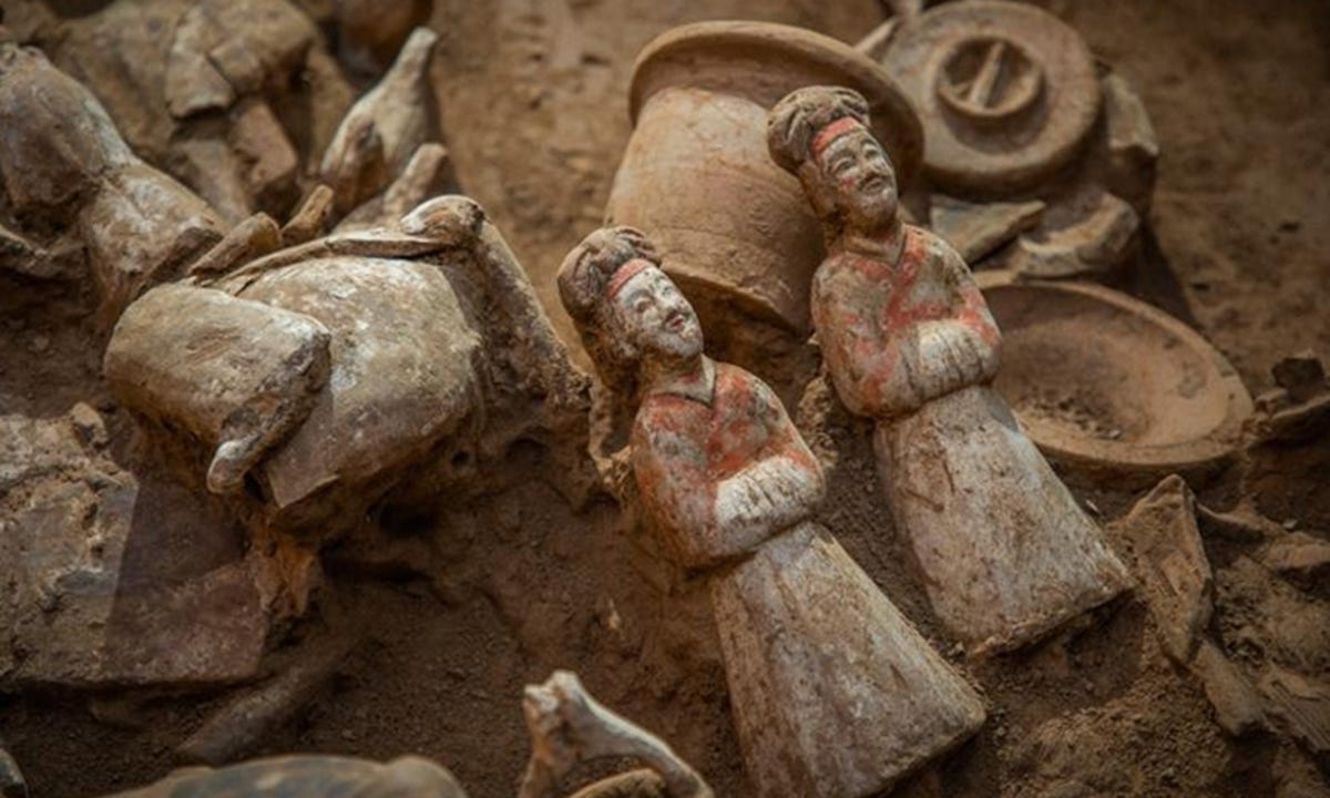 Artifacts unearthed from an archaeological site in Xi'an's Xincheng District Artifacts unearthed from an archaeological site in Xi'an's Xincheng District
