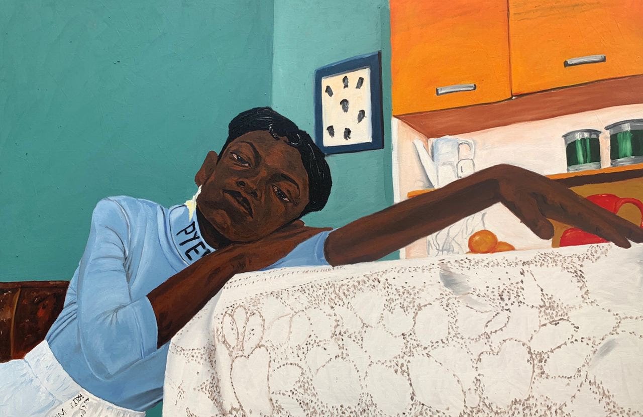 Fashion comes first in Matthew Eguavoen's stylish paintings