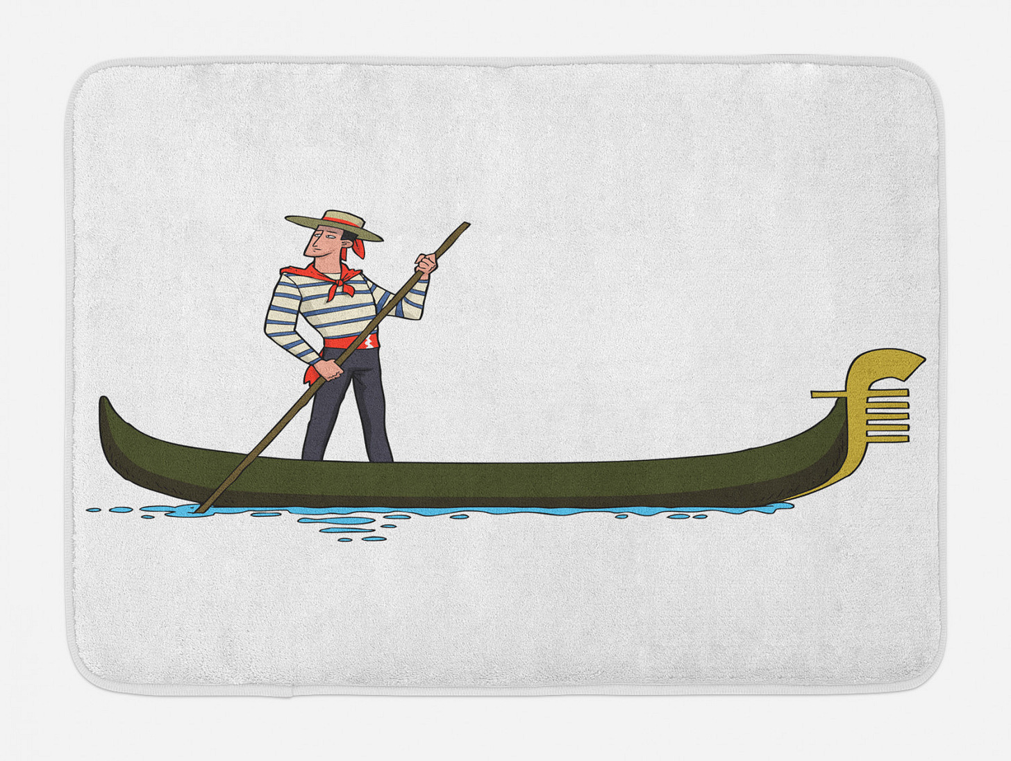 Cartoon Bath Mat, Image of Gondola in Romance City Venice European Symbol  of Love Italian Design, Non-Slip Plush Mat Bathroom Kitchen Laundry Room  Decor, 29.5 X 17.5 Inches, Brown White, Ambesonne -