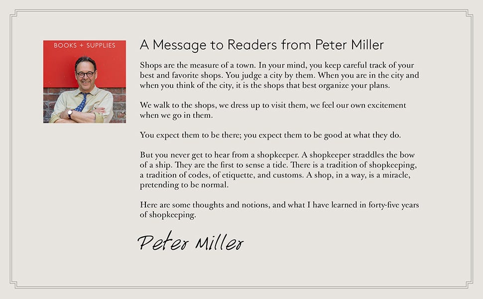 a message to readers from peter miller from shopkeeping