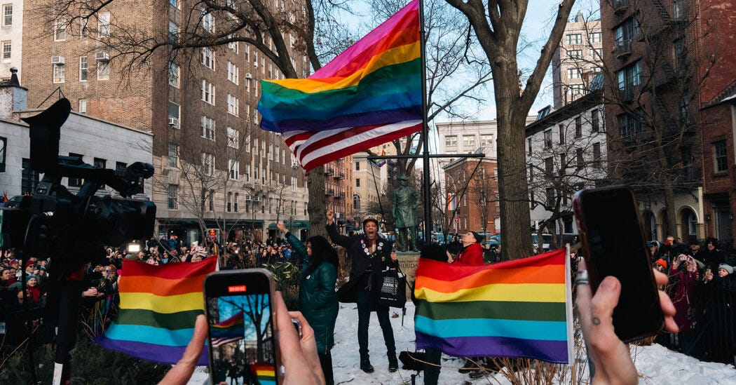 N.Y.C. Officials Reinstate Pride Flag at Stonewall After Federal Removal -  The New York Times