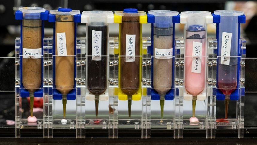 Columbia University researchers experimented with different ingredients to flavor the seven-ingredient printed dessert.