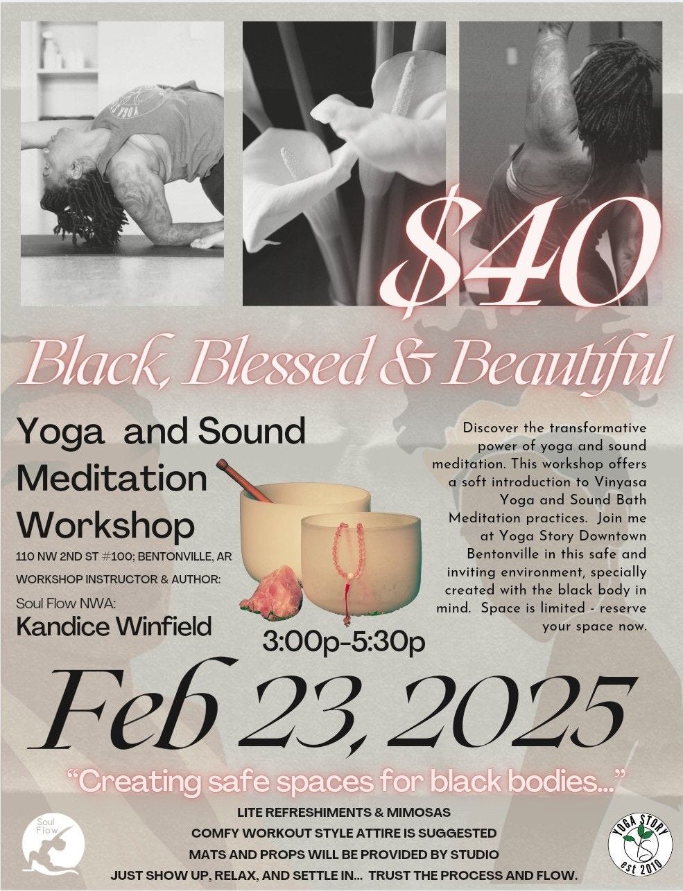 May be an image of 2 people, people practicing yoga and text