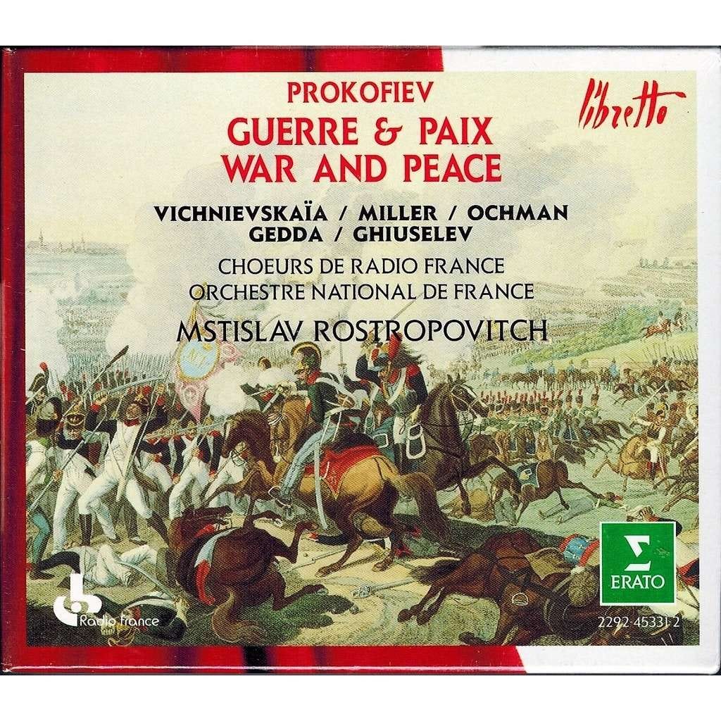 Pochette du disque d’opéra Guerre et Paix de Prokofiev, Erato