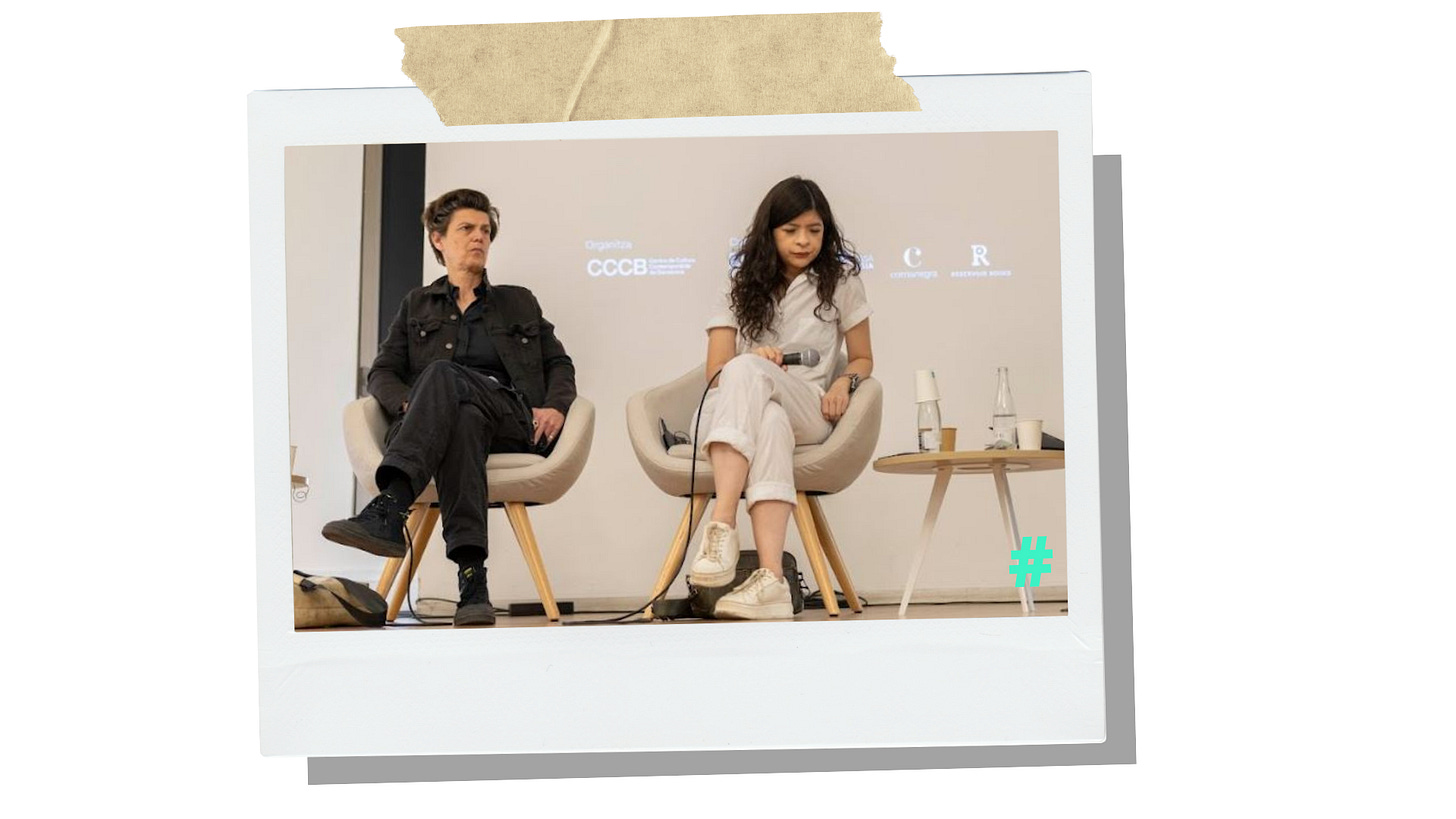 Carolin Emcke y Patricia Evangelista. FOTO: CCCB