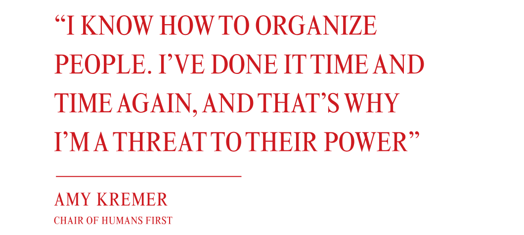 quote from Amy Kremer reads: "“I KNOW HOW TO ORGANISE PEOPLE. I’VE DONE IT TIME AND TIME AGAIN, AND THAT’S WHY I’M A THREAT TO THEIR POWER” quote from Amy Kremer reads: "“I KNOW HOW TO ORGANISE PEOPLE. I’VE DONE IT TIME AND TIME AGAIN, AND THAT’S WHY I’M A THREAT TO THEIR POWER”
