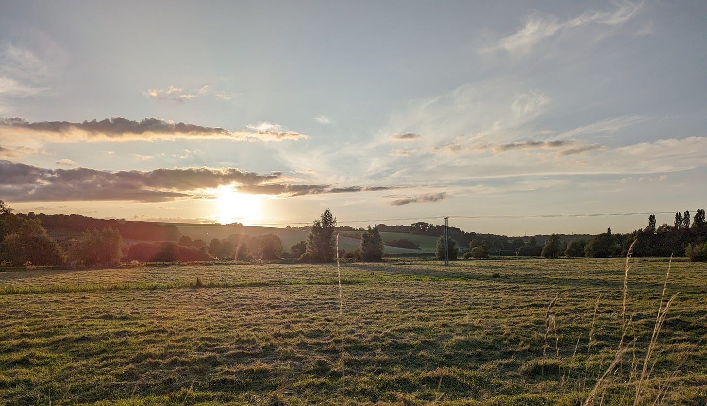Sunset over the valley