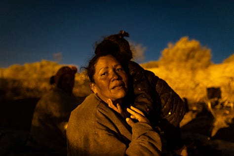1. A Venezuelan mother weeps while sharing her migration story with her daughter in El Paso. Christian Monterrosa—AFP/Getty Images 2. A Texas National Guard soldier monitors migrants who crossed the border in El Paso. John Moore—Getty Images 3. A man, who was guiding a group of migrants from Guatemala across the Rio Grande, known in Mexico as the Rio Bravo, is rescued after almost drowning in Piedras Negras, Mexico, on Feb. 24. Andrew Lichtenstein—Corbis/Getty Images.