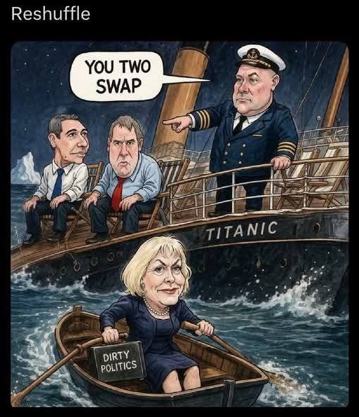 May be an image of text that says "Reshuffle YOU TWO SWAP TITANIC DIRTY POLITICS POLITICS" May be an image of text that says "Reshuffle YOU TWO SWAP TITANIC DIRTY POLITICS POLITICS"