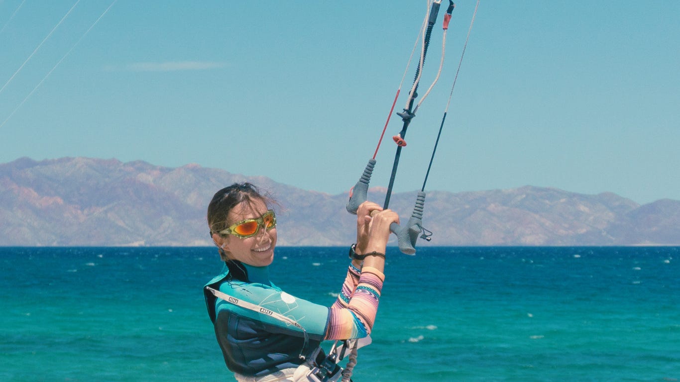 Learning to kiteboard. A long time ago.