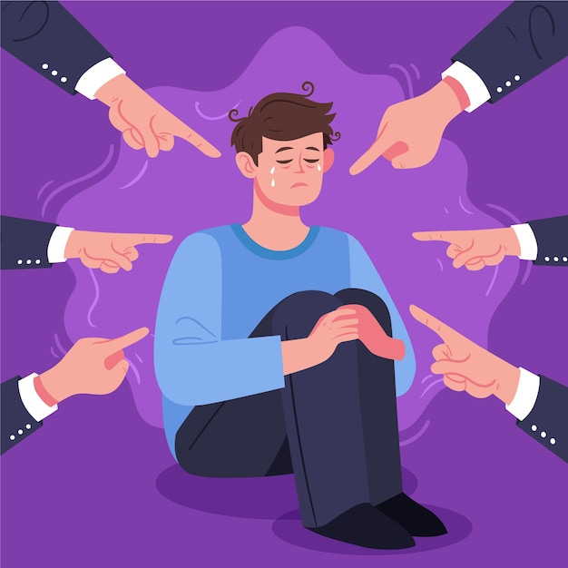 Flat blame / shame illustration
