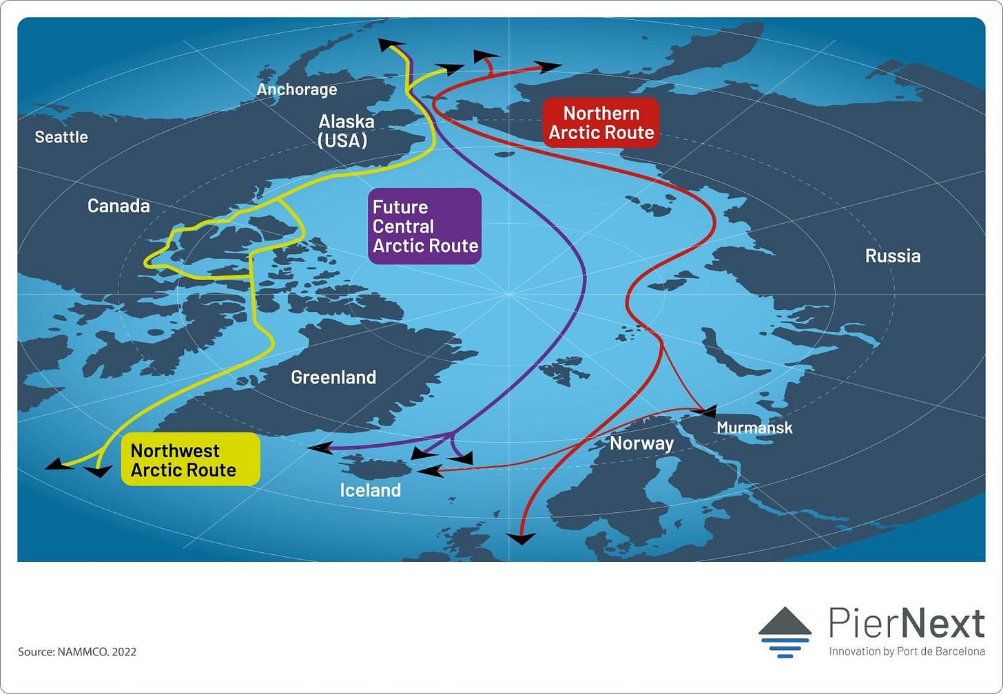 Map of the Arctic Navigation Routes Map of the Arctic Navigation Routes
