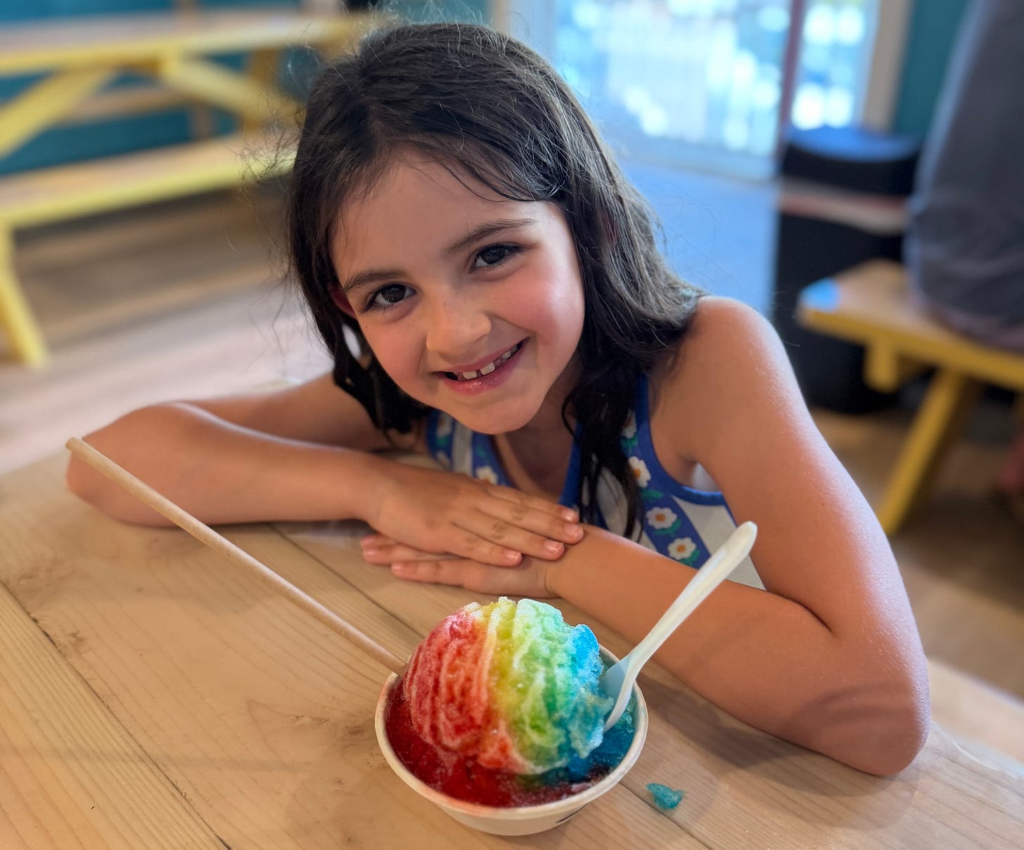 Large traditional Hawaiian shave ice with ice cream from JoJo’s Shave Ice on Kauai.