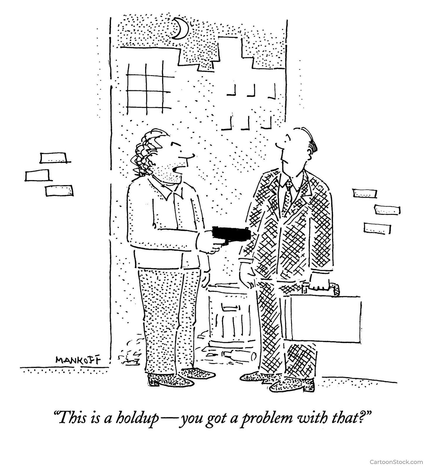 Cartoon of a person holding an object to another person

AI-generated content may be incorrect.