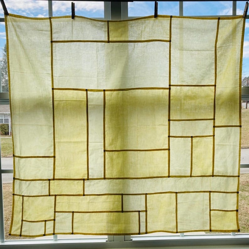 Custom made Pojagi curtain no rod hem pocket any size for you, choose your colors and style, bojagi curtain, Jogakbo image 10