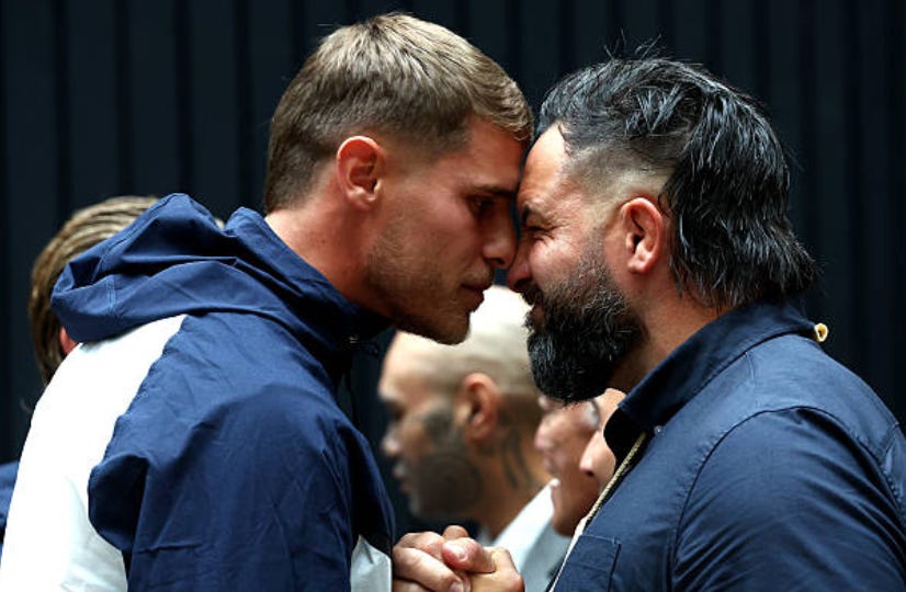 AUCKLAND, NEW ZEALAND - JULY 25: Micky van de Ven of Tottenham Hotspur(L) shares a hongi ( traditional maori greeting) with a representative from Ngāti Whātua Ōrākei during a powhiri ( traditional Maori welcome ceremony) at the Park Hyatt Hotel ahead of the pre-season friendly match between Auckland FC and Tottenham Hotspur on July 25, 2026 in Auckland, New Zealand. (Photo by Phil Walter/Getty Images)