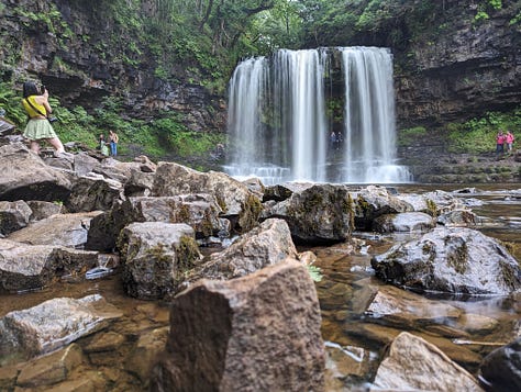 guided walk waterfalls brecon wales