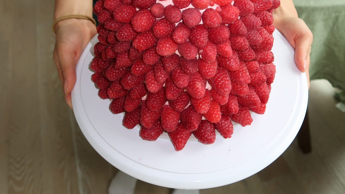 How to make a giant raspberry dome cake - by Erika