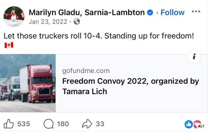 Tweet: Let those truckers roll 10-4. Tweet: Let those truckers roll 10-4.