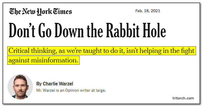 new york times don't go down the pandemic rabbit hole 