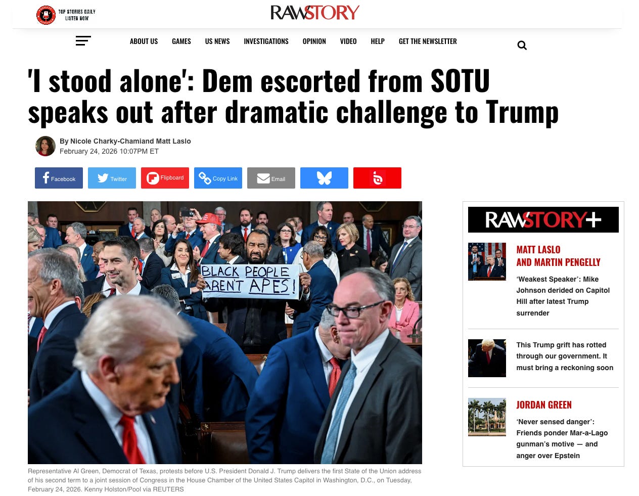 Screenshot of Raw Story exclusive from, Ask a Pol founder Matt Laslo and his wire service, The LCB Screenshot of Raw Story exclusive from, Ask a Pol founder Matt Laslo and his wire service, The LCB