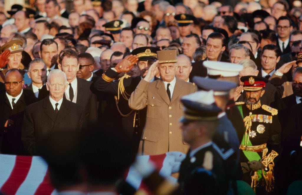 De Gaulle salutes JFK De Gaulle salutes JFK