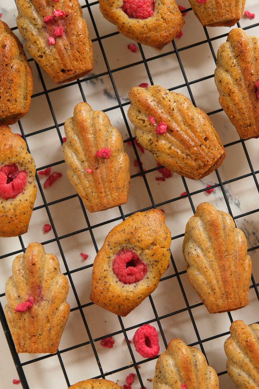 High-Fiber Poppy Seed Raspberry Madeleines High-Fiber Poppy Seed Raspberry Madeleines