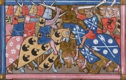 A painting of a group of people fighting

Description automatically generated
