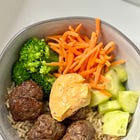 Beef bulgogi meatball bowl