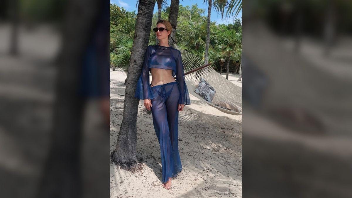 Photo of Ivanka Trump struck a pose while on enjoying a tropical getaway. Photo of Ivanka Trump struck a pose while on enjoying a tropical getaway.