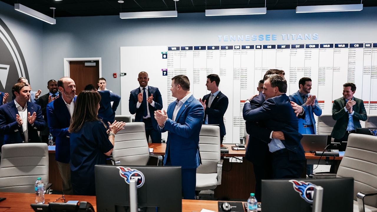 The Tennessee Titans Draft Room at Ascension Saint Thomas Sports Park on April 24, 2025 in Nashville, TN. Photo By Donald Page/Tennessee Titans The Tennessee Titans Draft Room at Ascension Saint Thomas Sports Park on April 24, 2025 in Nashville, TN. Photo By Donald Page/Tennessee Titans