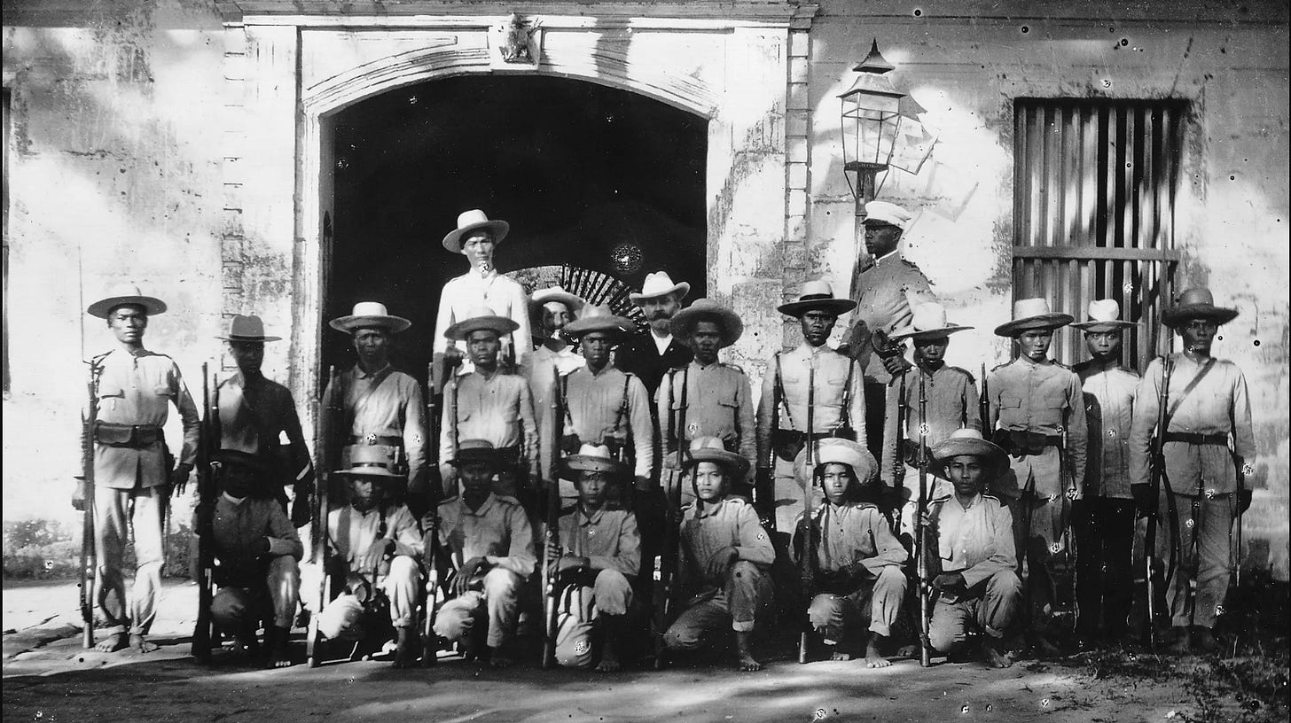 Dozens of Filipinos joined the Katipunan-led Philippine Revolution in 1896 to fight against Spanish colonial rule Dozens of Filipinos joined the Katipunan-led Philippine Revolution in 1896 to fight against Spanish colonial rule