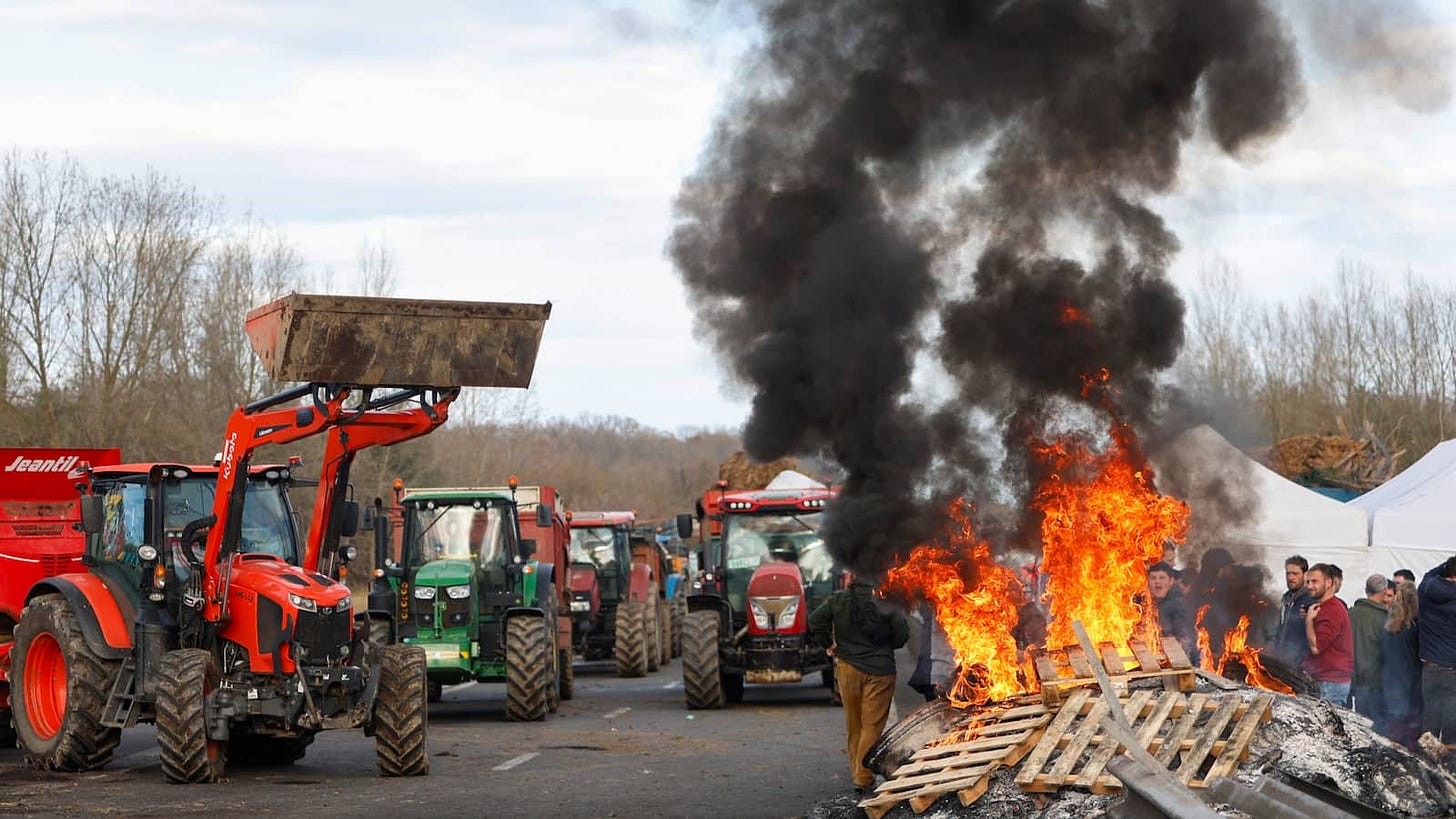 EU likely to delay free-trade deal with South America as French farmers  block roads - The Washington Post