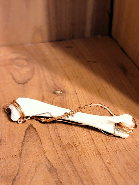 Tibia, humerus, and femur wrapped in copper