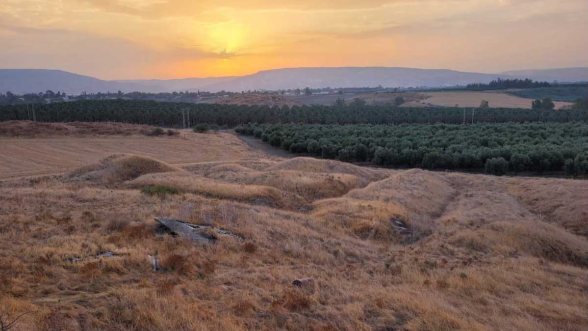 Sunset over the ‘Ubeidiya site