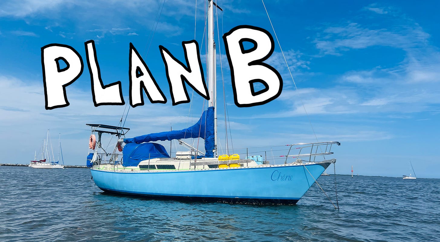 Sailboat with a banner over it saying “Plan B”