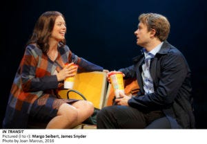 In Transit Circle in the Square Produced by Janet B. Rosen and Six Train Productions Book by Kristen Anderson-Lopez, James-Allen Ford, Russ Kaplan and Sara Wordsworth; Music by Kristen Anderson-Lopez, James-Allen Ford, Russ Kaplan and Sara Wordsworth; Lyrics by Kristen Anderson-Lopez, James-Allen Ford, Russ Kaplan and Sara Wordsworth; Vocal arrangements by Deke Sharon Directed by Kathleen Marshall; Choreographed by Kathleen Marshall; Associate Director: David Eggers; Associate Choreographer: David Eggers Scenic Design by Donyale Werle; Costume Design by Clint Ramos; Lighting Design by Donald Holder; Sound Design by Ken Travis; Hair and Wig Design by Cookie Jordan; Production Design by Caite Hevner Executive Producer: Scott Landis; General Manager: Alchemy Production Group Production Manager: Juniper Street Productions; Production Stage Manager: Kim Vernace; Stage Manager: Megan Schneid Musical Supervisor: Rick Hip-Flores Casting: Binder Casting; Press Representative: Polk & Co.; Advertising: AKA Cast David Abeles Dave Moya Angela Momma Mrs. Williams Althea Steven "HeaveN" Cantor Broadway debut Boxman Justin Guarini Trent Telly Leung Steven Erin Mackey Ali Gerianne Pérez Broadway debut Kathy Margo Seibert Jane Chesney Snow Broadway debut Boxman Alternate James Snyder Nate Mariand Torres Broadway debut Nina Nicholas Ward Chris Standby: Adam Bashian (Chris, Dave), Laurel Harris (Ali, Jane, Kathy), Arbender Robinson (Steven, Trent) and Aurelia Williams (Althea, Momma, Mrs. Williams) In Transit Circle in the Square Produced by Janet B. Rosen and Six Train Productions Book by Kristen Anderson-Lopez, James-Allen Ford, Russ Kaplan and Sara Wordsworth; Music by Kristen Anderson-Lopez, James-Allen Ford, Russ Kaplan and Sara Wordsworth; Lyrics by Kristen Anderson-Lopez, James-Allen Ford, Russ Kaplan and Sara Wordsworth; Vocal arrangements by Deke Sharon Directed by Kathleen Marshall; Choreographed by Kathleen Marshall; Associate Director: David Eggers; Associate Choreographer: David Eggers Scenic Design by Donyale Werle; Costume Design by Clint Ramos; Lighting Design by Donald Holder; Sound Design by Ken Travis; Hair and Wig Design by Cookie Jordan; Production Design by Caite Hevner Executive Producer: Scott Landis; General Manager: Alchemy Production Group Production Manager: Juniper Street Productions; Production Stage Manager: Kim Vernace; Stage Manager: Megan Schneid Musical Supervisor: Rick Hip-Flores Casting: Binder Casting; Press Representative: Polk & Co.; Advertising: AKA Cast David Abeles Dave Moya Angela Momma Mrs. Williams Althea Steven "HeaveN" Cantor Broadway debut Boxman Justin Guarini Trent Telly Leung Steven Erin Mackey Ali Gerianne Pérez Broadway debut Kathy Margo Seibert Jane Chesney Snow Broadway debut Boxman Alternate James Snyder Nate Mariand Torres Broadway debut Nina Nicholas Ward Chris Standby: Adam Bashian (Chris, Dave), Laurel Harris (Ali, Jane, Kathy), Arbender Robinson (Steven, Trent) and Aurelia Williams (Althea, Momma, Mrs. Williams)